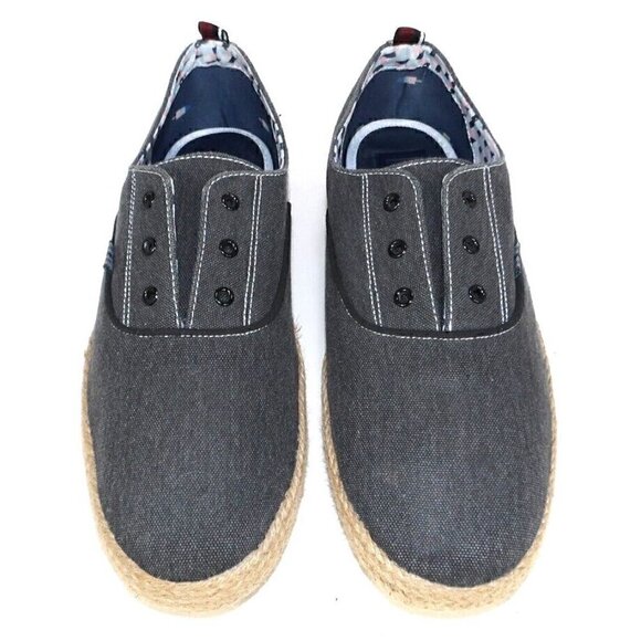 BEN SHERMAN gray canvas laceless loafers slip on shoes men\'s size 12 NEW NO TAGS main image 5